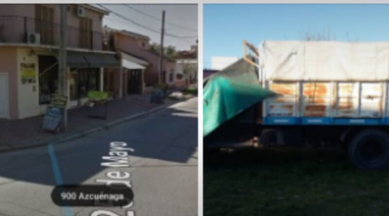 Cañuelas, el robo de todos los días, le tocó a un comerciante local le robaron la lona blanca del camión de reparto
