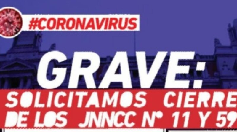 CNACC, #Coronavirus GRAVE: SOLICITAMOS CIERRE DE LOS JNCC Nº 11 Y 59