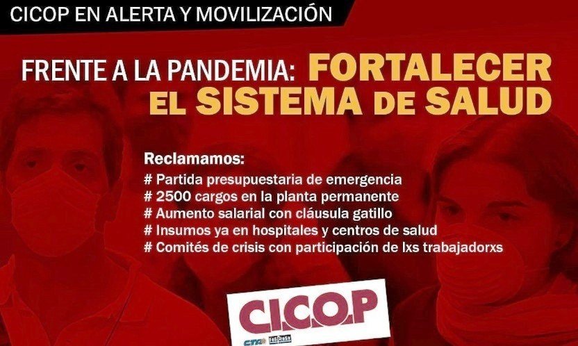 CICOP, Los trabajadores de la Salud tenemos que discutir la situación sanitaria y participar en las decisiones