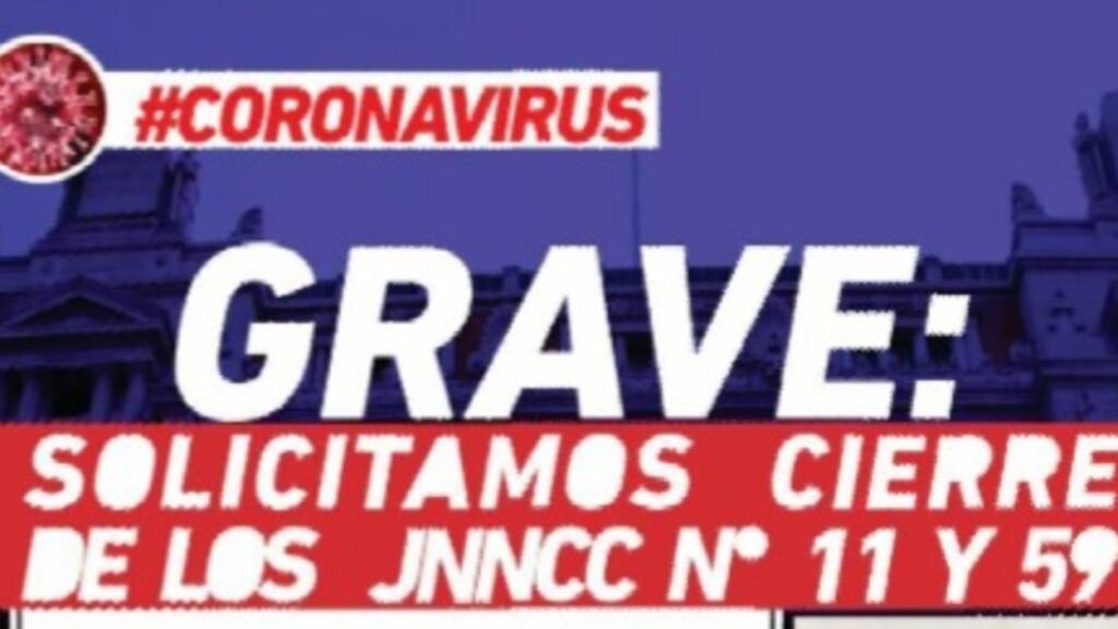 CNACC, #Coronavirus GRAVE: SOLICITAMOS CIERRE DE LOS JNCC Nº 11 Y 59
