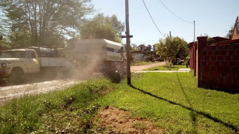 Cañuelas, prosiguen los trabajos de desinfección en diversos puntos del distrito.