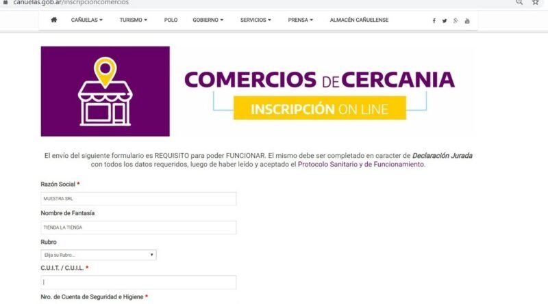 Cañuelas Inscripción para funcionamiento de comercios de cercanía por COVID-19.