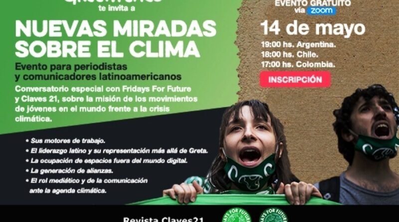 Greenpeace invita a periodistas de Latinoamérica a un conversatorio sobre la lucha de los jóvenes ante la emergencia climática.