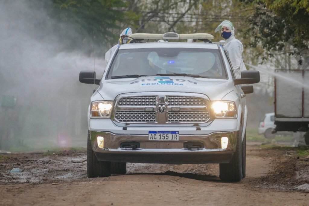 Cañuelas COVID-19 : Operativo de desinfección de la Policía Ecológica.