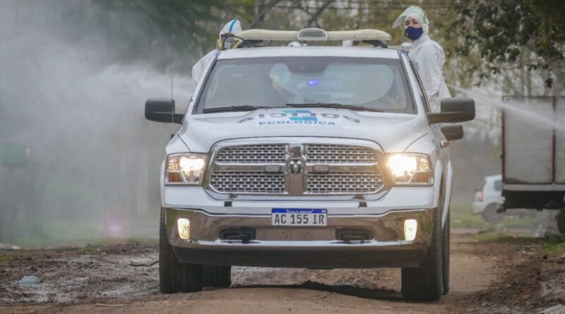 Cañuelas COVID-19 : Operativo de desinfección de la Policía Ecológica.