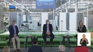 Cañuelas: El Presidente Fernández junto a la Intendenta Fassi en el Parque Industrial.