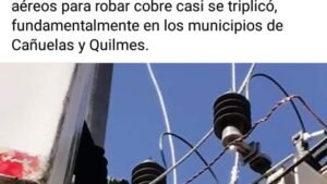 Edesur Cañuelas: en comunicación Oficial, culpó a los Municipios de Cañuelas y el de Quilmes por el robo de los Transformadores.