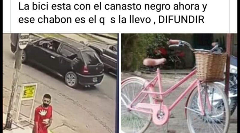 Cañuelas, robaron una bicicleta de una empleada de un Super Chino, quedó grabado en la cámara de seguridad.