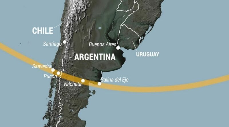 Eclipse total de Sol  hoy 14/12/2020  de las 11:38 a las 13:25 en Salina del Eje Argentina