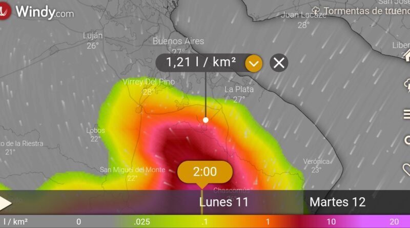 Cañuelas, Alerta meteorologíca por tormentas fuertes, y a oscuras por la falta de mantenimiento de EDESUR.