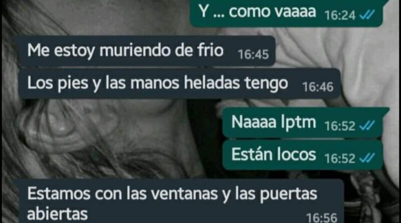 Cañuelas, con estás temperatura 5°grados   las escuelas en las aulas con ventanas y puertas abiertas