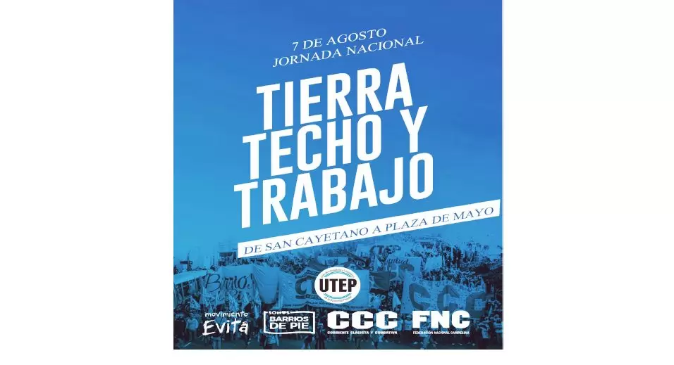 CCC. Jornada Nacional por tierra, Techo y Trabajo  de Liniers a Plaza de Mayo