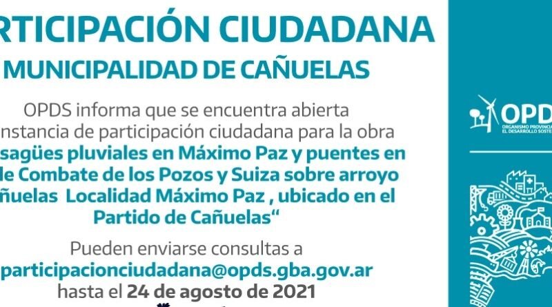Cañuelas – Participación Ciudadana- Municipalidad de Cañuelas