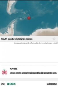 Atlántico sur islas sandwich – sismo de 8.1 reducido a 6.3 escala de richter alerta.
