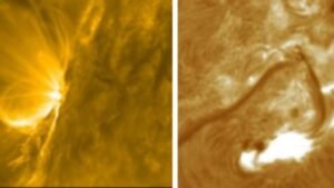 Tormenta de radiación solar Agujero coronal frente a la tierra exceso de protones, Kp 0 y G1.