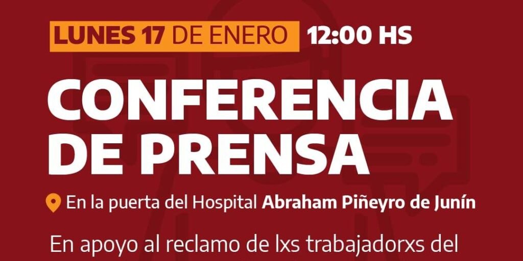 Profesionales De La Salud Pública Bonaerense Realizarán Una Conferencia De Prensa En Junín Este Lunes 17/01