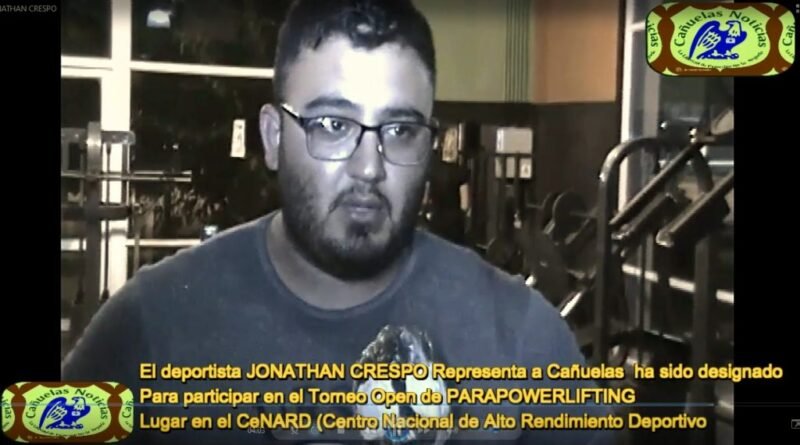 Cañuelas – Jonathan Crespo participará del 7 al 12 de Marzo, del Torneo Parapowerlifting en el CeNARD.