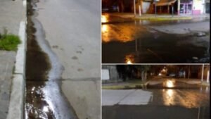 Cañuelas -  Una abundante perdida de agua  provocó de forma indirecta un accidente.