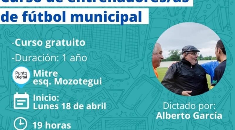 Cañuelas – Curso de entrenadores de fútbol municipal.