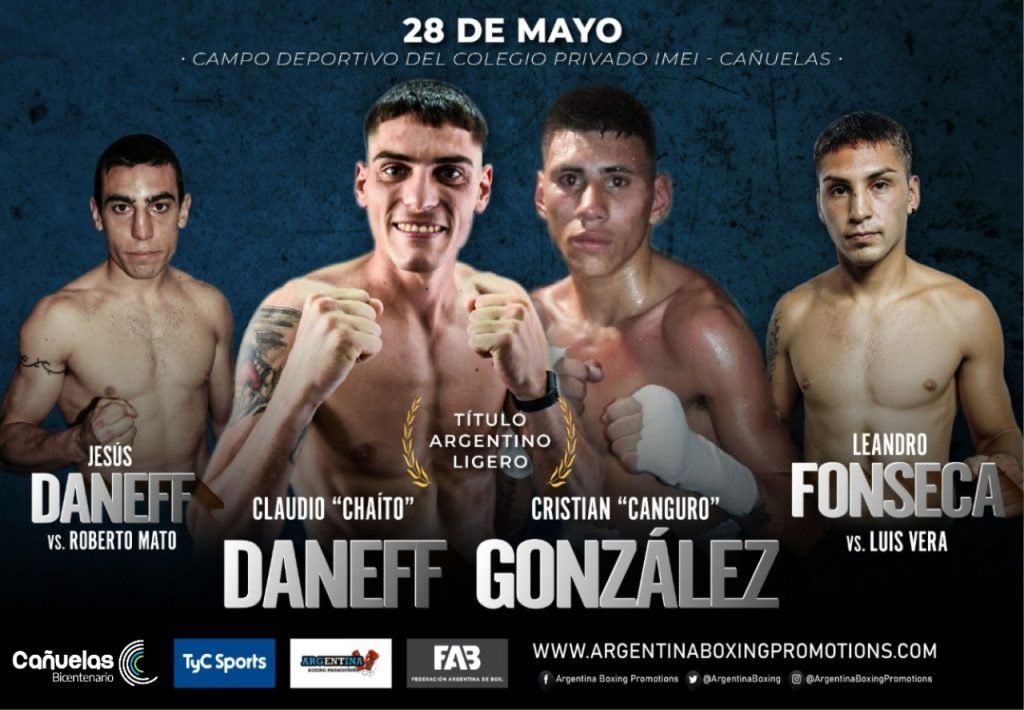 Cañuelas  - Noche de boxeo por título argentino ligero, venta de Entradas Bapro Libertad 31 Maxikiosco Alem 638