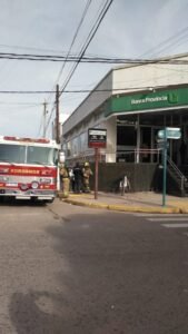 Cañuelas – Principio de incendio en el Banco Provincia, en el tablero eléctrico principal en el subsuelo.