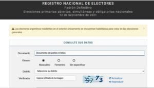 Padron electroral 12 de septiembre 2021