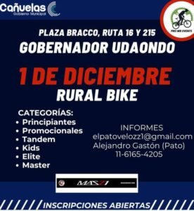 Cañuelas – la emoción del rural bike el 1 de diciembre en  gobernador udaondo!