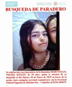 Máximo paz cañuelas –  búsqueda desesperada de  nelida ayelén marcuelo