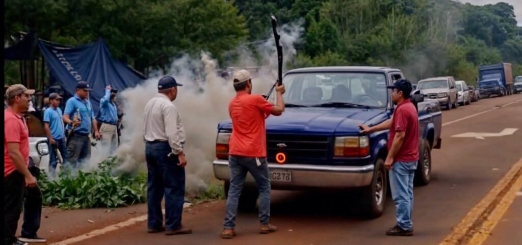 Misiones – productores yerbateros radicalizan su protesta y queman carga de una camioneta