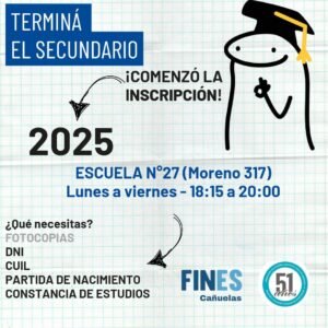 Cañuelas - Es Tu Momento! Terminá el Secundario con el Programa FinEs. - wp 1739580040619333261648592494959