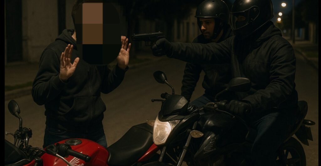 Cañuelas - Robo de moto mano armada y Delincuente choca un automóvil.