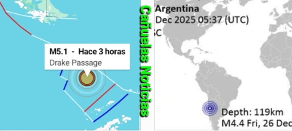 Argentina Actividad telúrica  Sismos moderados registrados en San Juan y el Paso Drake