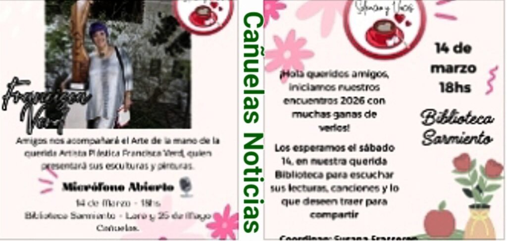 La Biblioteca Sarmiento de Cañuelas abre sus puertas a una tarde de arte, literatura y micrófono abierto