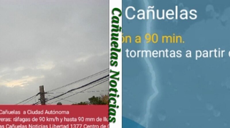 Alerta naranja en Cañuelas  a Ciudad Autónoma por tormentas severas: ráfagas de 90.