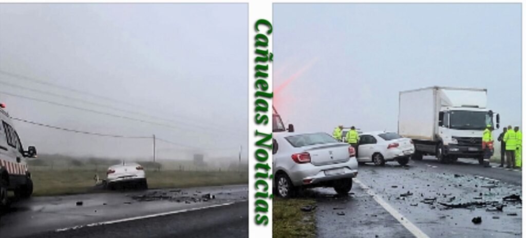 Cañuelas -Choque fatal en cadena sobre Ruta 205: un muerto y dos heridos bajo una niebla cerrada