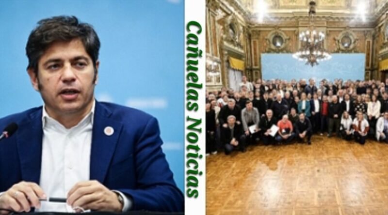 La Plata Kicillof  -  Reunió a más de 60 intendentes contra el ajuste de Milei, por catástrofe Sanitaria