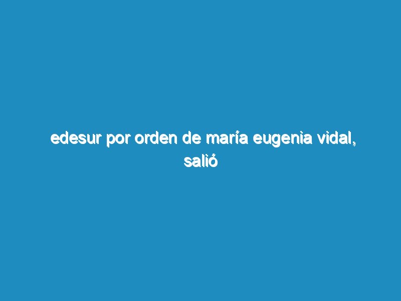 Edesur por orden de María Eugenia Vidal, salió a levantar 10000 medidores, con denuncia sobre facturación desmedida.