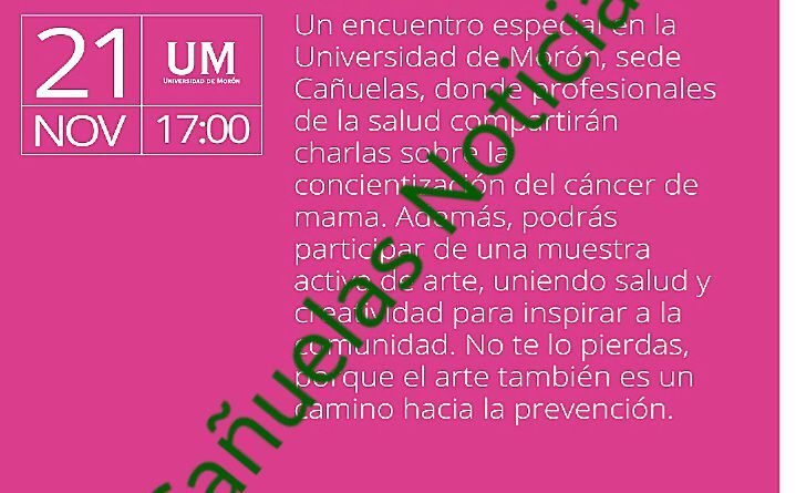 XIV Caminata "Tómatelo a Pecho" Hoy 24/10/2026  Cañuelas se une por la prevención del cáncer de mama- 